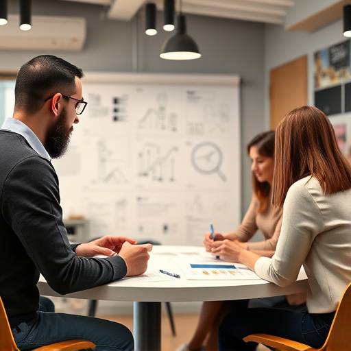 Initial consultation with a design expert discussing project ideas